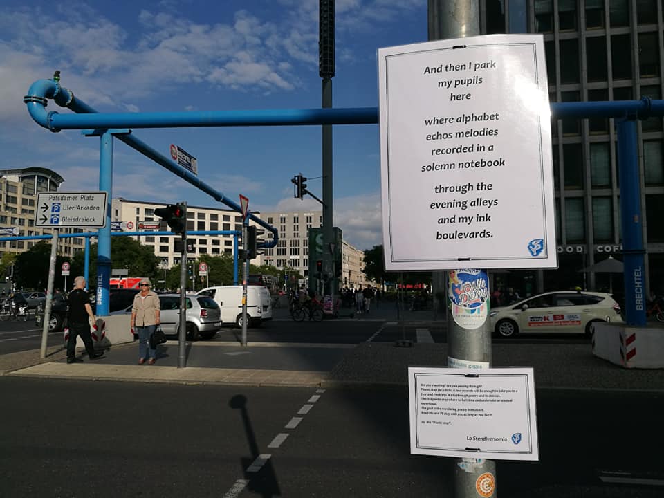 Potsdamer platz e la sua fermata poetica.